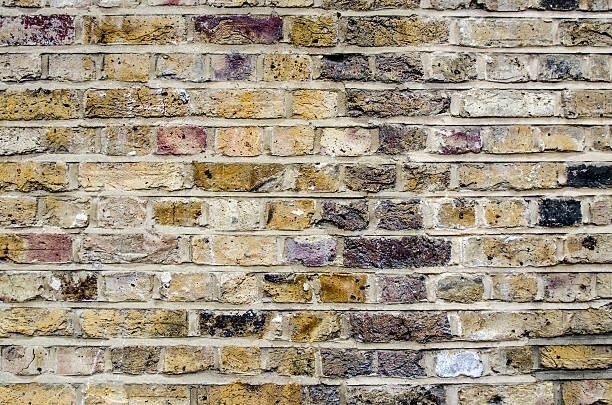 Close up on beige and brown brick wall