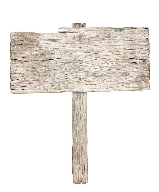 istock Old Wooden sign isolated on white background. 537814402