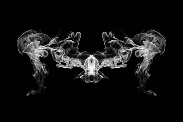 istock Movement of white smoke, white smoke on black background 537815070
