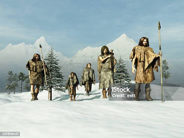 People Of The Ice Age Stock Photo - Download Image Now - Caveman, Ancient, People