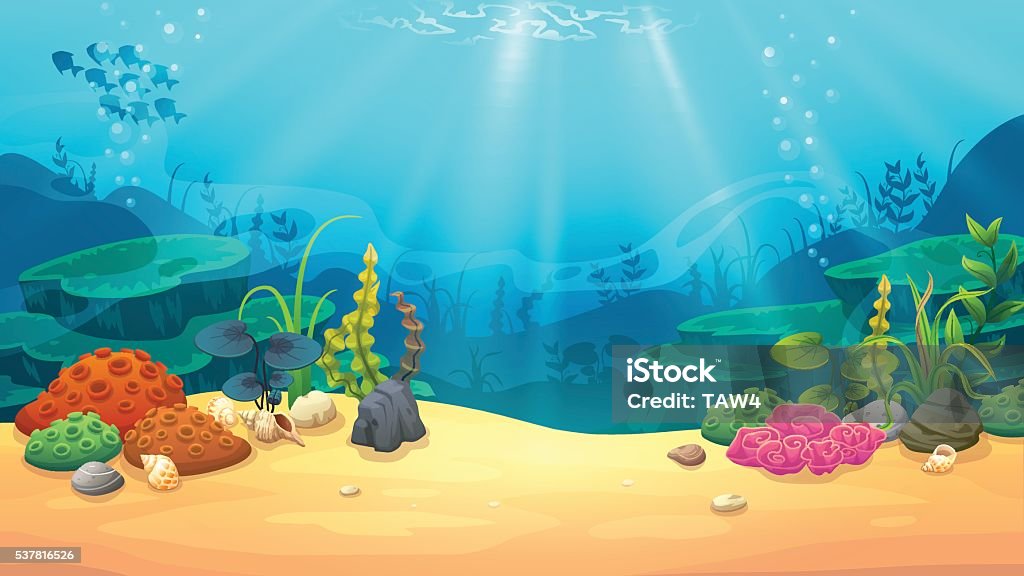 Underwater world Underwater world, vector art and illustration. Sea stock vector