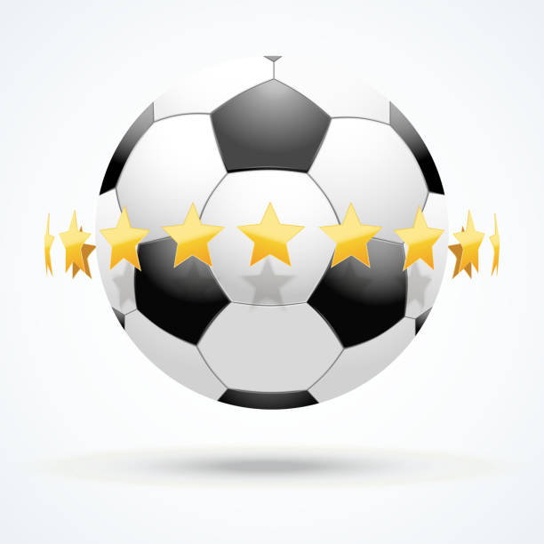 istock Vector illustration of football ball with golden stars 537816721