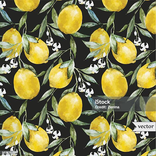 Lemon Pattern Stock Illustration - Download Image Now - 2015, Abstract, Adulation