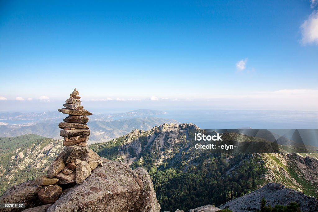 Elba Island View from the highest mountain in Elba Island 2015 Stock Photo