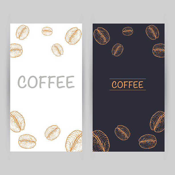verpackung design für kaffee - bean latté pattern frame stock-grafiken, -clipart, -cartoons und -symbole