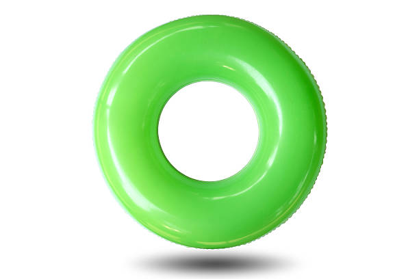 Colorful of the swim ring isolated on white background. The swim ring was derived from the inner tube, the inner, enclosed, inflatable part of older vehicle tires. inflatable ring photos stock pictures, royalty-free photos & images