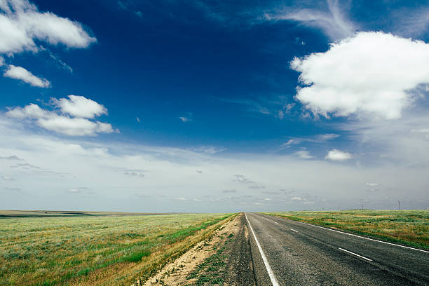 istock asphalt road with a marking leaving afar 537819442