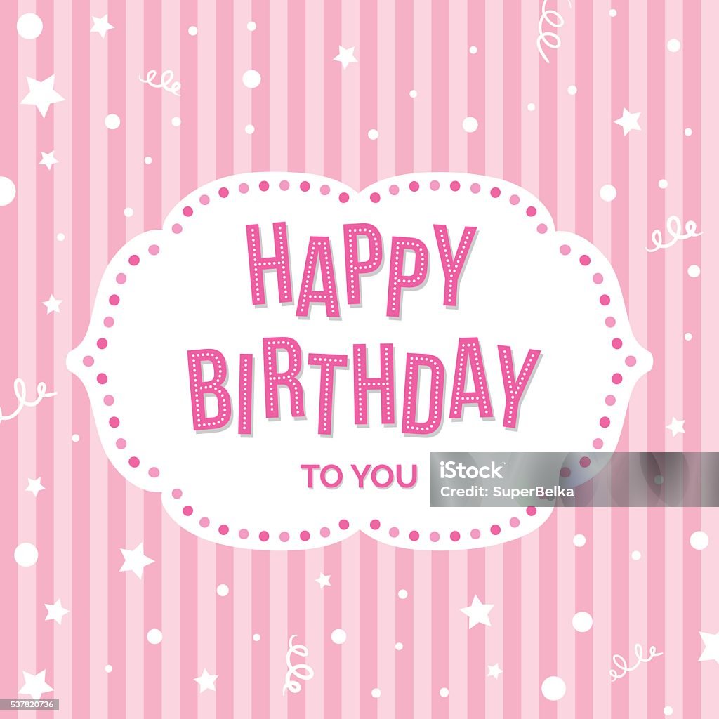 Happy Birthday Greeting Card Stock Illustration - Download Image Now ...