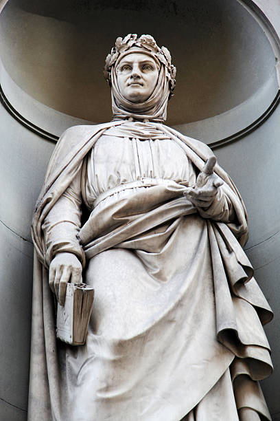 estátua de giovanni boccaccio no museu uffizi, florence - giovanni boccaccio imagens e fotografias de stock