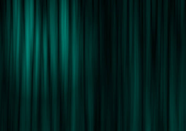 Green theater curtain Theater curtain in green velvet curtain stock pictures, royalty-free photos & images