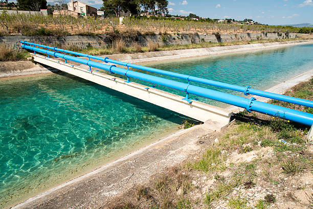 istock Pipes above the water channel 537822856