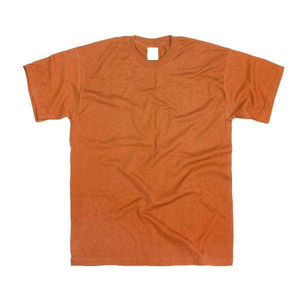 istock brown T-shirt isolated on white background 537825434