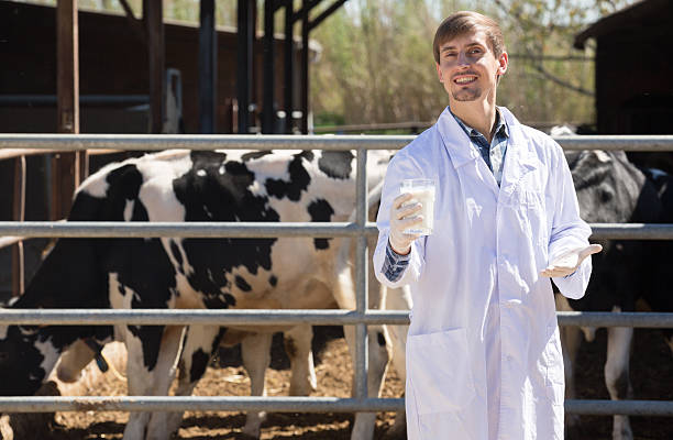 istock glad man veterinarian with milk 537831222
