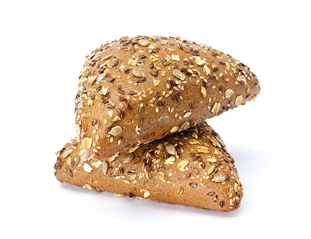 istock Dark buns with sunflower seeds, sesame and flax. White background 537832968