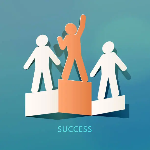 Vector illustration of Success Concept Paper Cut