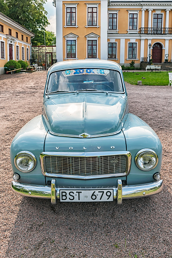 Skottorp, Sweden - May 29, 2016: Retro vehicle Volvo PV544 at Skottorps castle in Sweden.