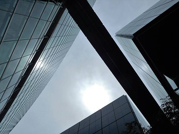 istock The connecting pedestrian bridge between two glassed buildings 537843336
