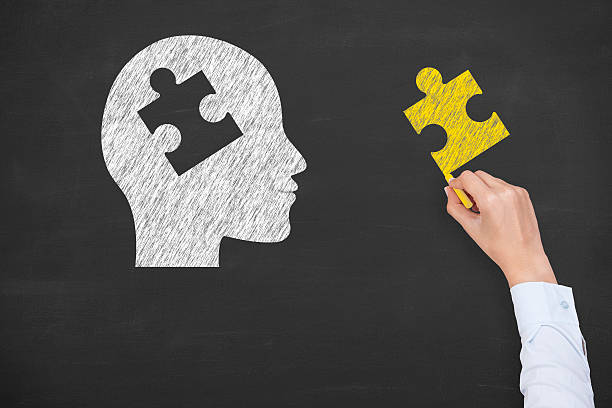 istock Human head of puzzle on the blackboard 537844870