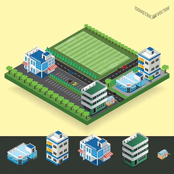 Vector illustration of Isometric city