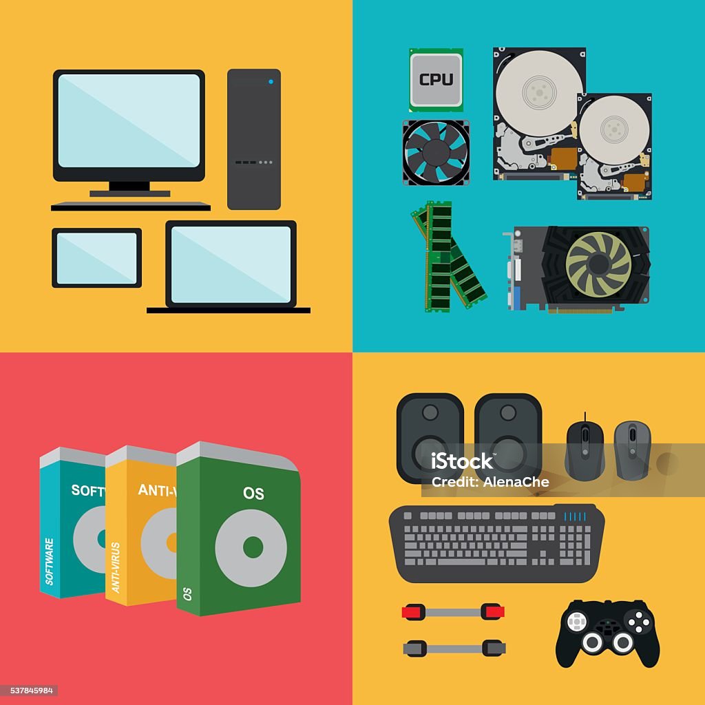 Computer Store Catalog Flat Design Concept Of Computer Store Sale Of Computers Stock ...
