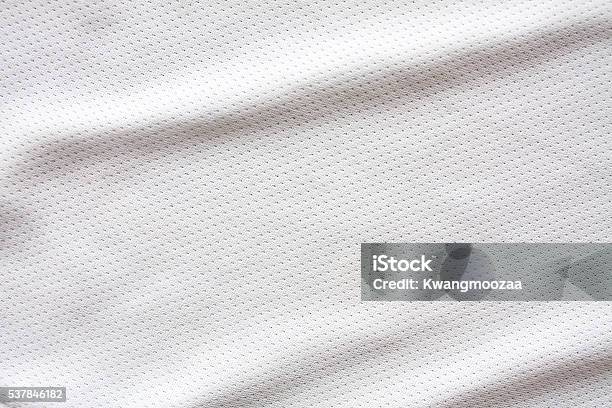 White Sports Clothing Fabric Jersey Stock Photo - Download Image Now - Textured, Textile, White Color