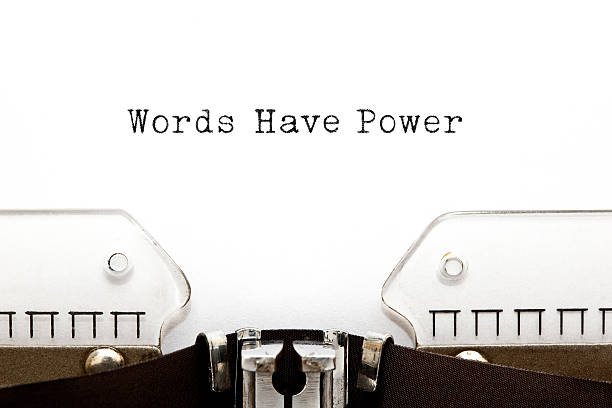 Words Have Power Typewriter Words Have Power typed on vintage typewriter. single word stock pictures, royalty-free photos & images