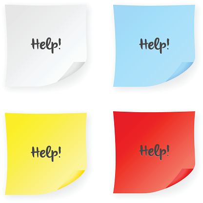 Stick Note Help Stock Illustration - Download Image Now - Adhesive Note ...