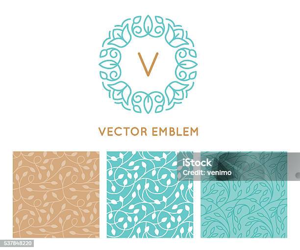 Unique Vector Pattern Logo Vector Set Of Logo Design Templates Seamless Patterns And Signs Stock ...