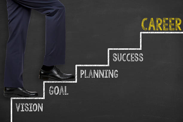 istock Career stages on chalkboard background 537850894