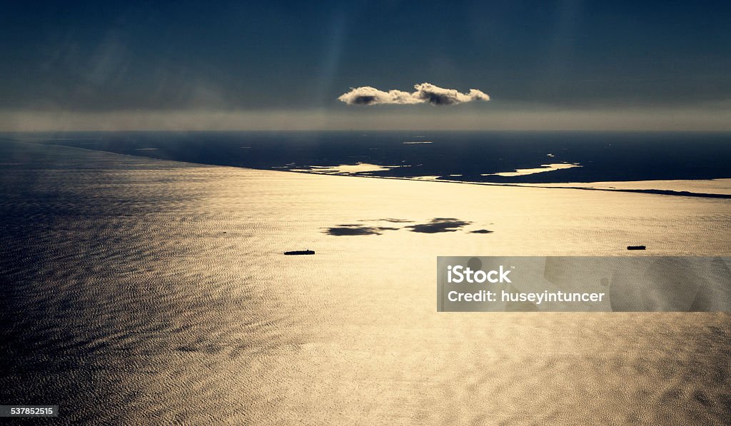 High Angle New York and Sea u.s.a 2015 Stock Photo