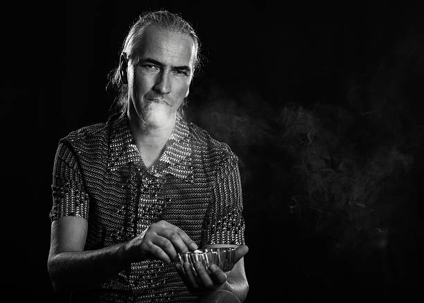 istock Adult man portrait on black 537852543