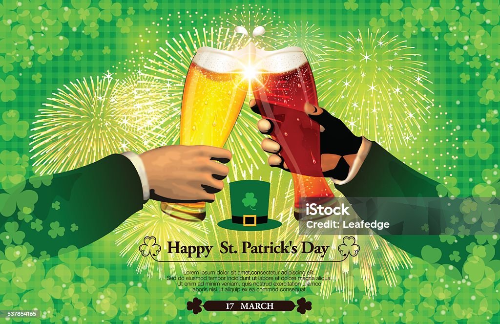 St. Patrick's Day background[Beer and Fireworks] This illustration is a background of "St. Patrick's Day". 2015 stock vector