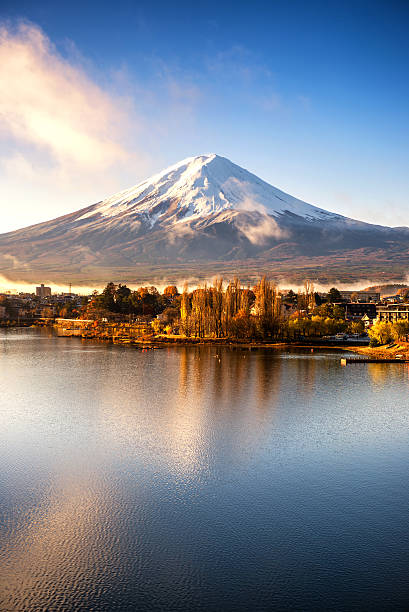 성찰이요 of mt.fuji - volcano lake blue sky autumn 뉴스 사진 이미지