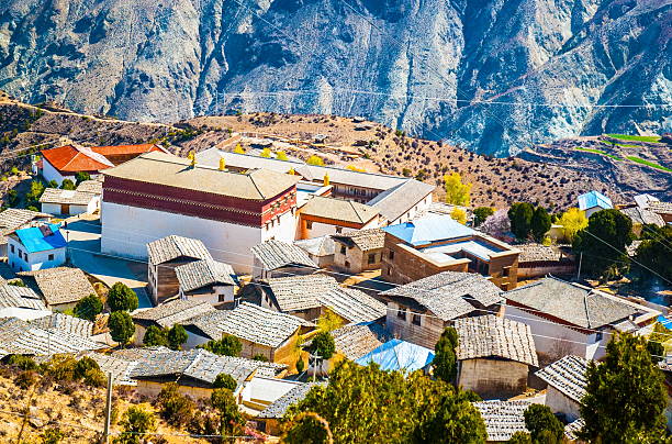 Gadan Dongzhulin Lamasery. It is located in the Baimang Snow Mountains that was listed into National Nature Reserve. It is one of famous lamaserys in Yunnan, China.