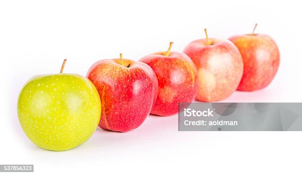 Apples In A Row Stock Photo - Download Image Now - 2015, Agriculture, Apple - Fruit