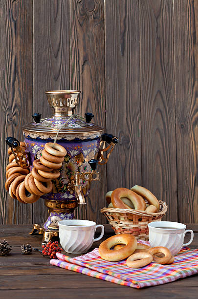 istock Ancient Russian samovar with a big cup of tea 537861892