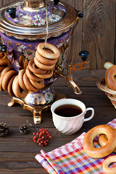 istock Ancient Russian samovar with a big cup of tea 537862180