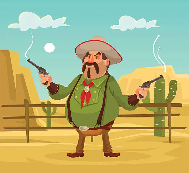 Vector illustration of Mexican robber. Whild west