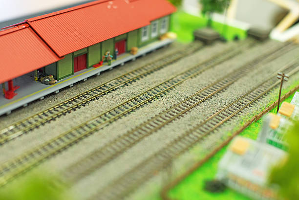 istock City in miniature. Empty railroad station. 537865328
