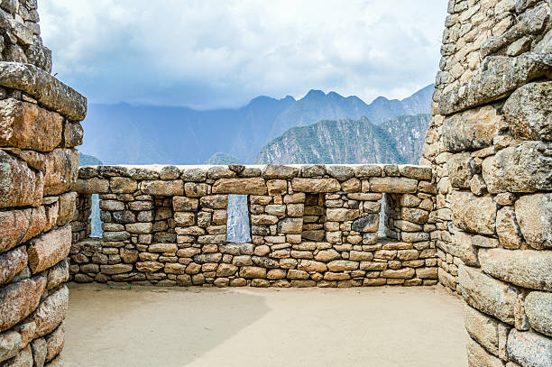 놀라운 마추픽추 ~의 배경 문구 공간 - mt huayna picchu 뉴스 사진 이미지