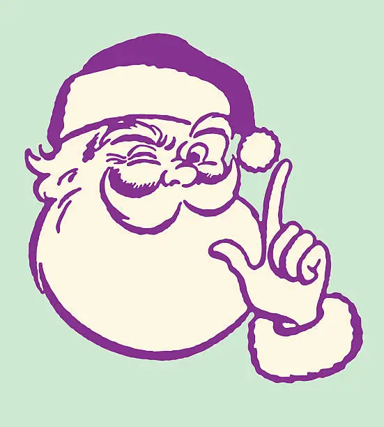 Vector illustration of Winking Santa