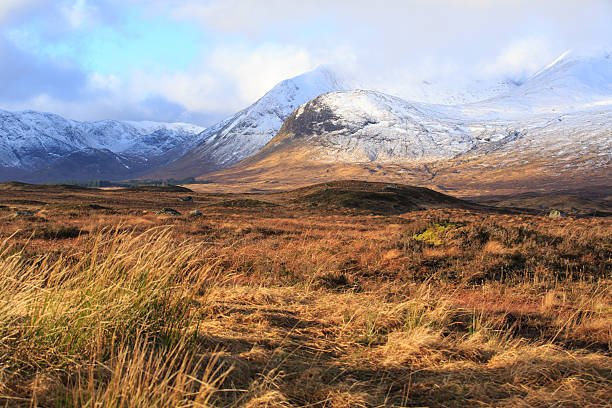 Snow covered mountains snow covered mountains, Glencoe region of Scotland, cairngorm mountains stock pictures, royalty-free photos & images