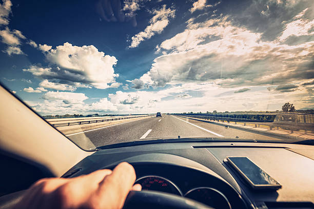 Driving car stock photo