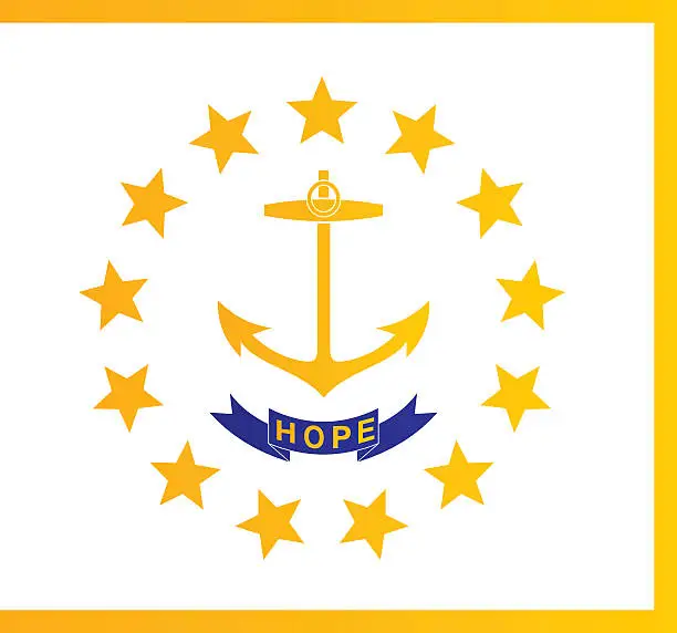 Vector illustration of Flag of Rhode Island