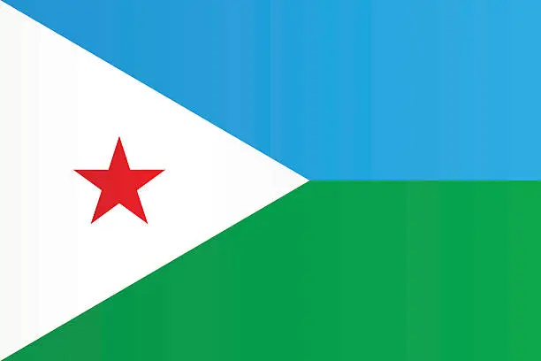 Vector illustration of Flag of Djibouti