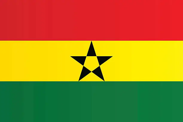 Vector illustration of Flag of Ghana