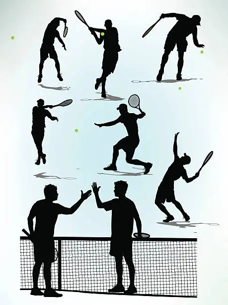 Vector illustration of Male Tennis Players