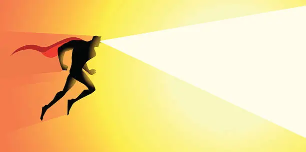 Vector illustration of Vector Superhero Heat Laser Vision