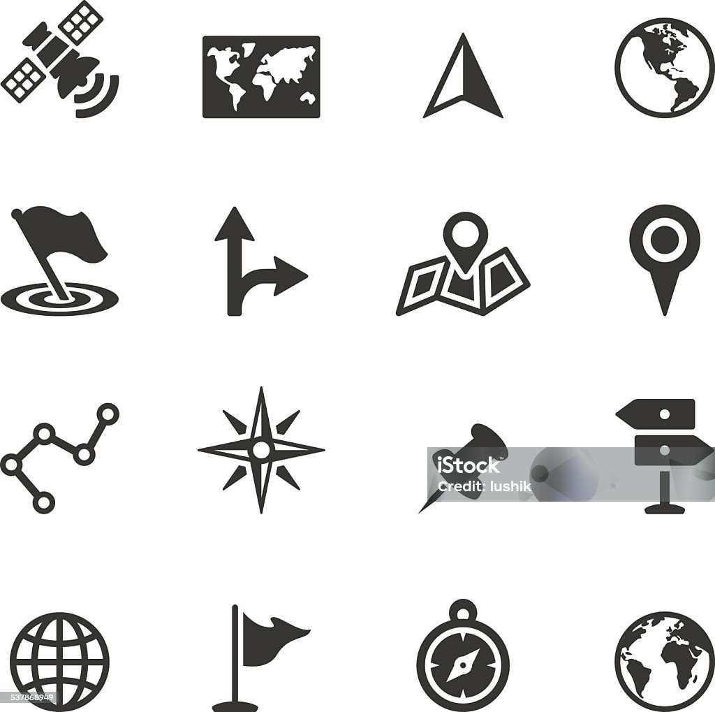 Soulico icons - Navigation and Map Soulico collection - Navigation and Map icons. Icon Symbol stock vector