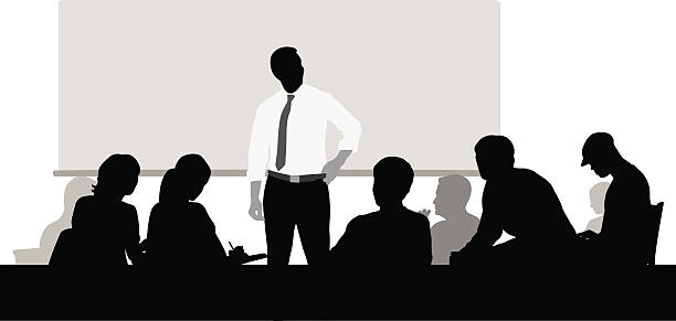 студенческий стиль - presentation seminar business silhouette stock illustrations